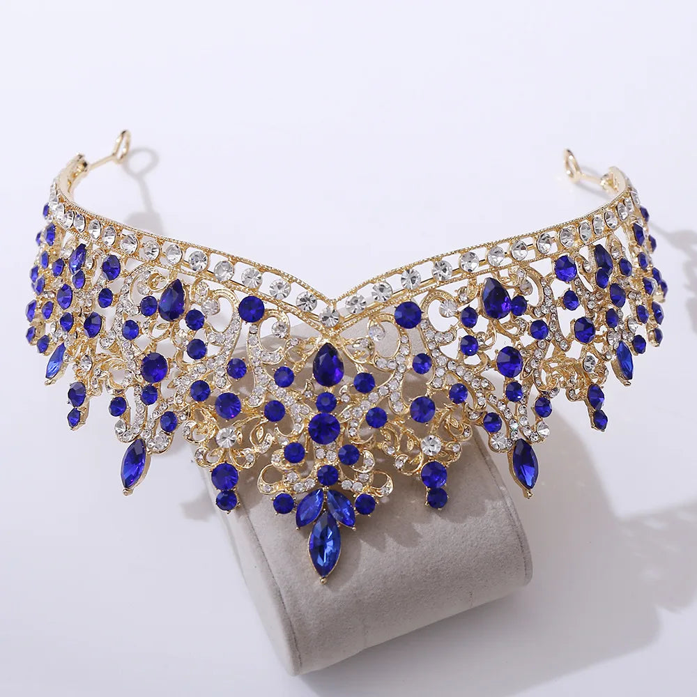 Water Droplets Alloy Inlay Rhinestones Crown