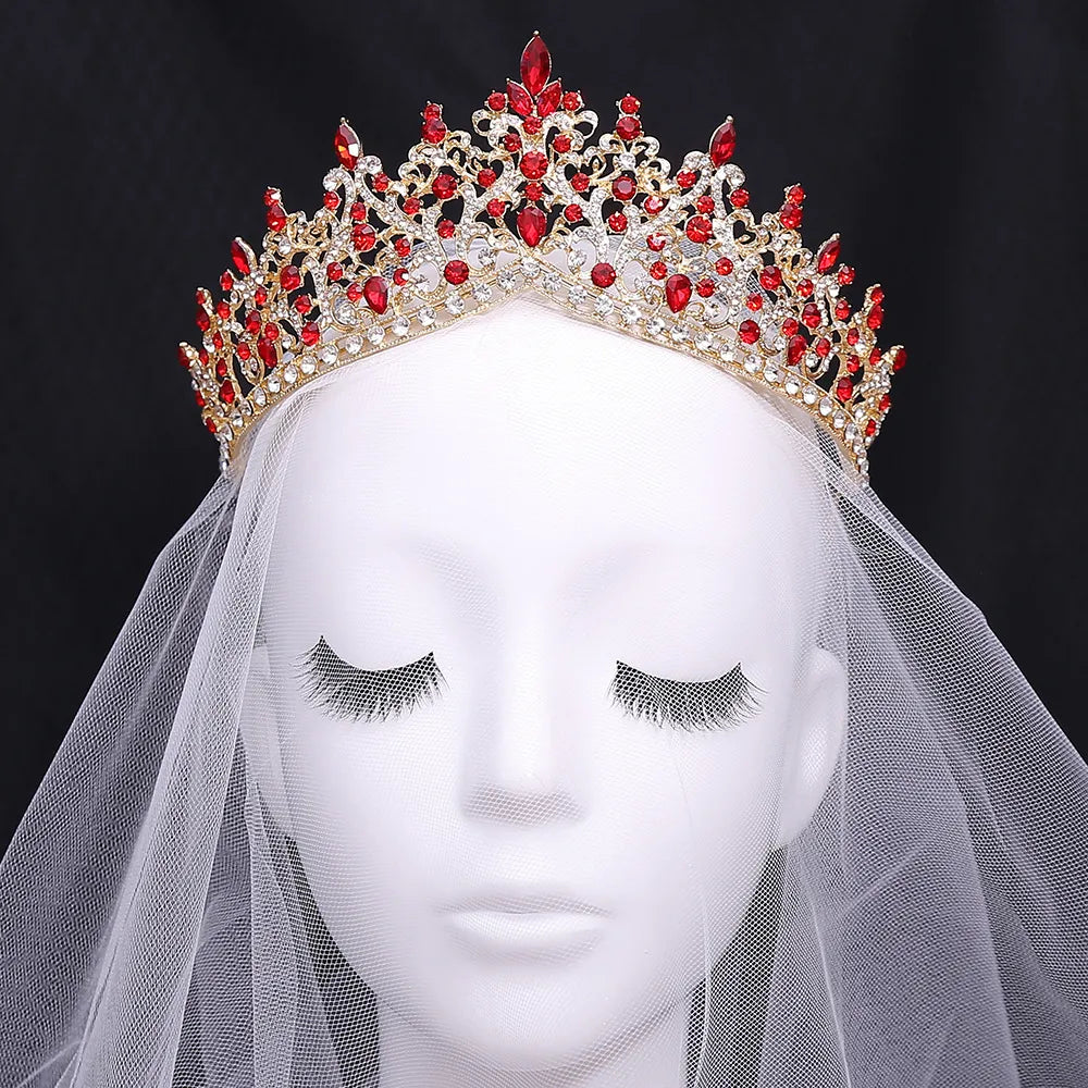 Water Droplets Alloy Inlay Rhinestones Crown