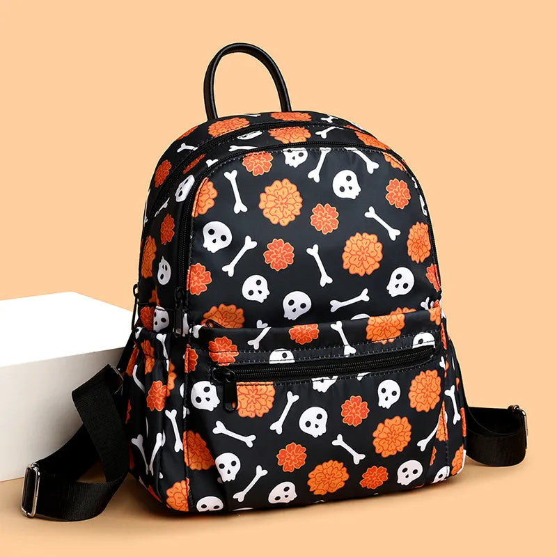 Waterproof Skull Casual Travel School Backpack