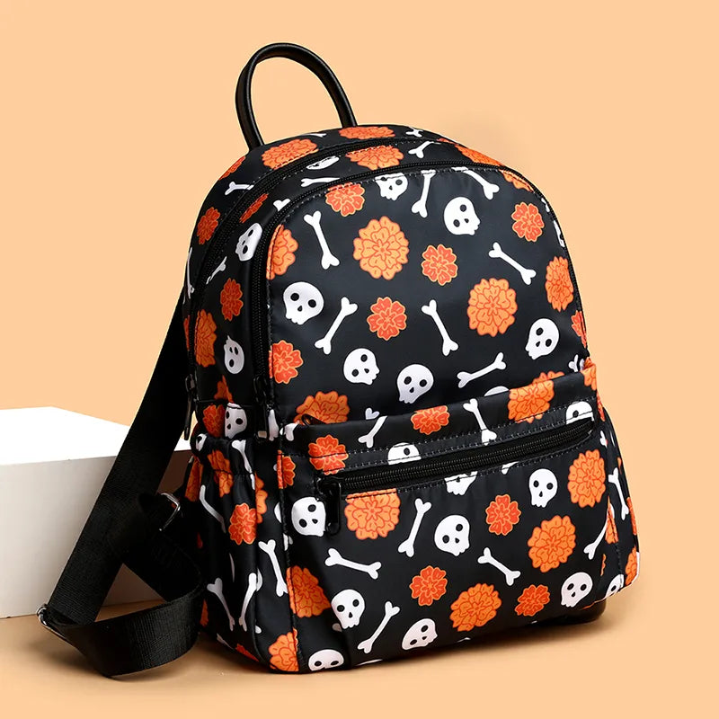 Waterproof Skull Casual Travel School Backpack