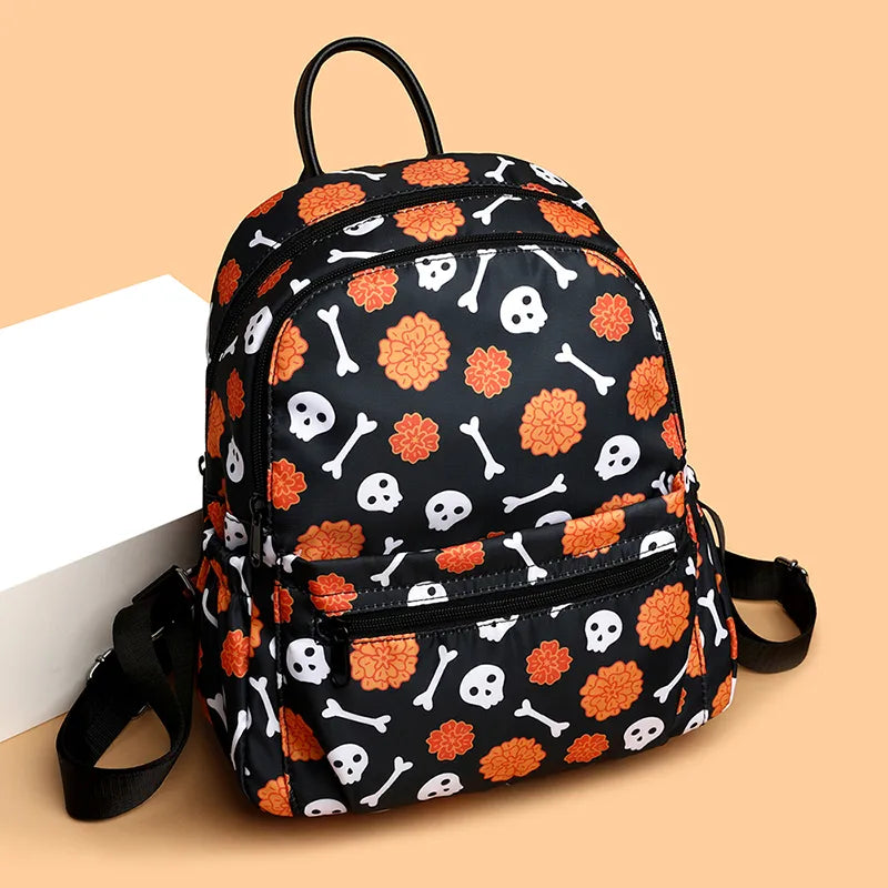 Waterproof Skull Casual Travel School Backpack