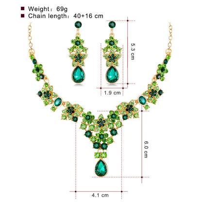 Wedding Geometric Alloy Rhinestones Women'S Earrings Necklace