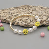 White Imitation Pearl Bohemian Style Soft  Smile Face Bracelet Wholesale Jewelry Nihaojewelry