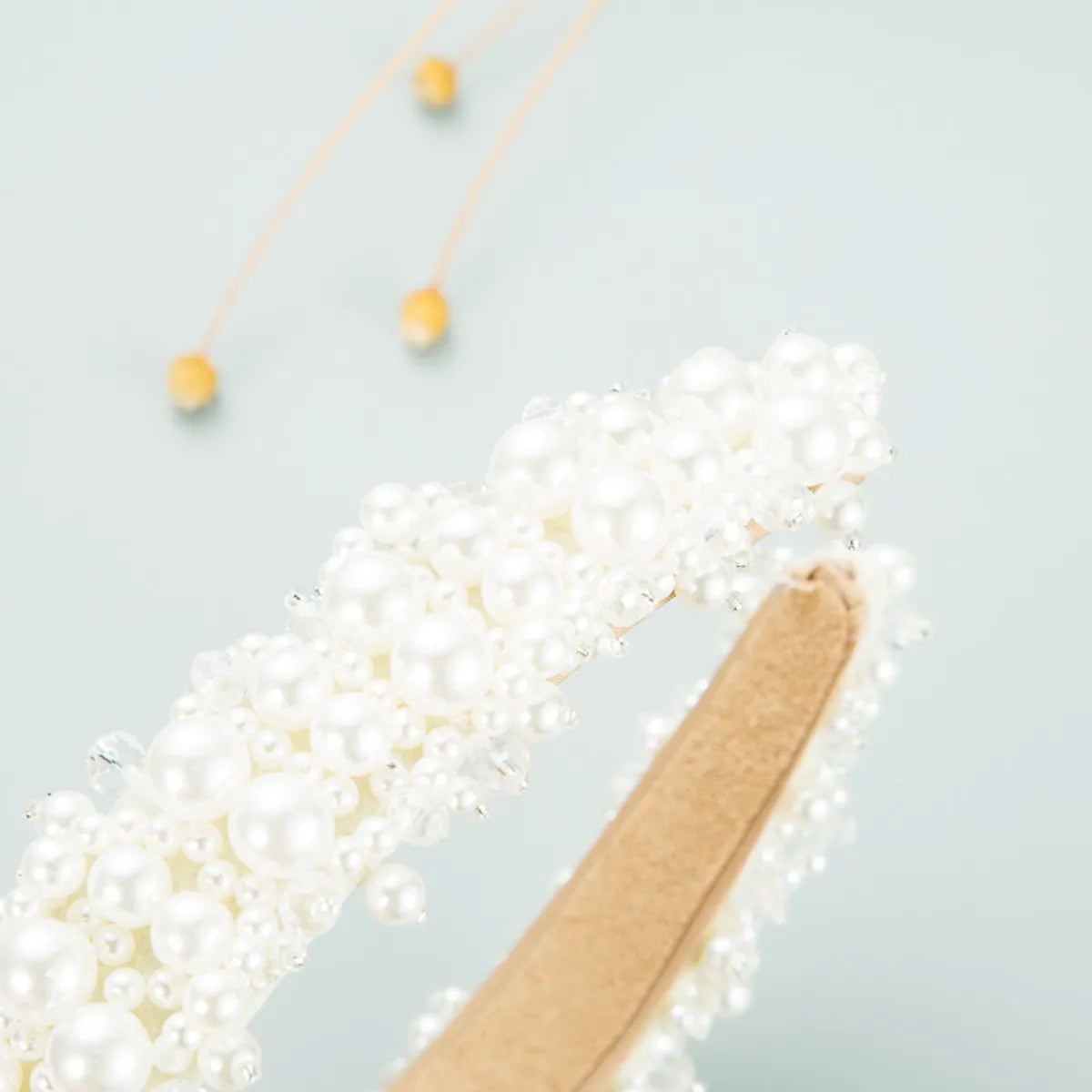 White Pearl Crystal Beaded Headband