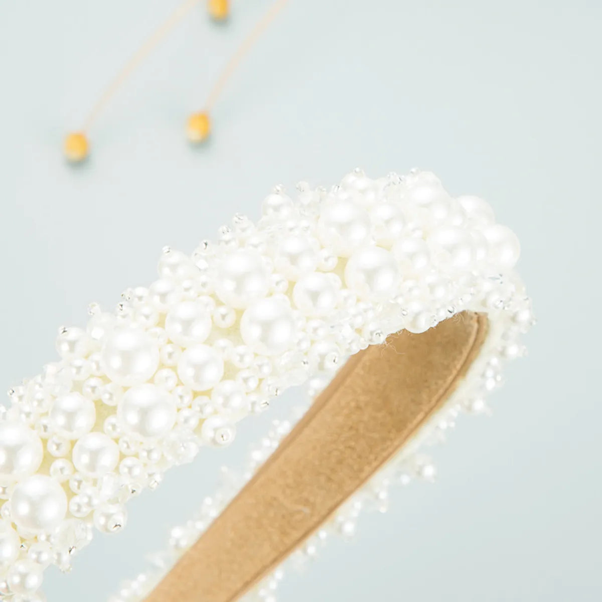 White Pearl Crystal Beaded Headband