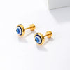 1 Pair Cool Style Devil'S Eye Plating Inlay Stainless Steel Resin 18K Gold Plated Ear Studs