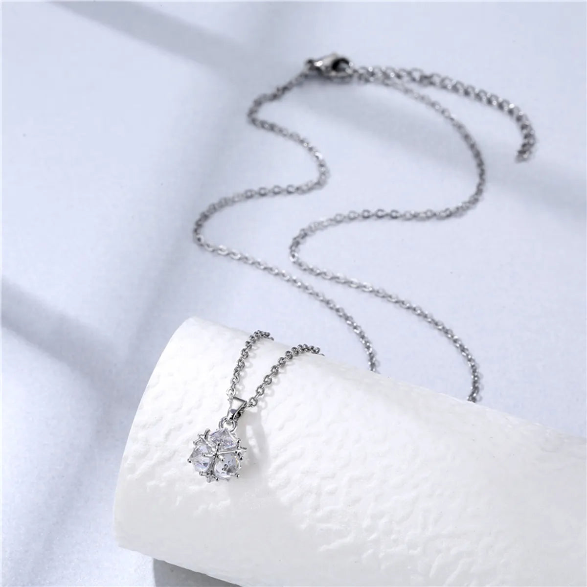 Wholesale 1 Piece Artistic Hairball Stainless Steel Titanium Steel 18k Gold Plated Gold Plated Zircon Pendant Necklace