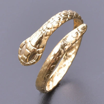 Wholesale 1 Piece Retro Snake Stainless Steel Open Ring