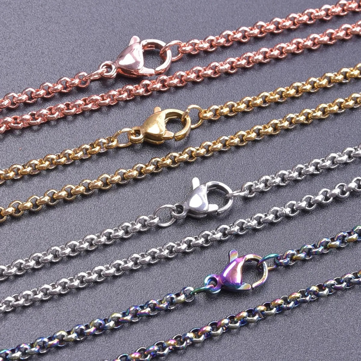 Wholesale 1 Piece Simple Style Geometric Solid Color Titanium Steel Necklace