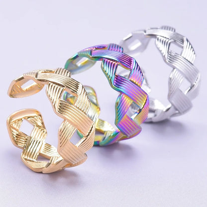 Wholesale 1 Piece Simple Style Solid Color Titanium Steel Rings