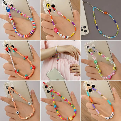 Wholesale Accessories Bohemian Soft  Heart Fruit Woven Mobile Phone Chain Nihaojewelry