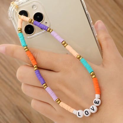 Wholesale Accessories Bohemian Soft  Heart Fruit Woven Mobile Phone Chain Nihaojewelry