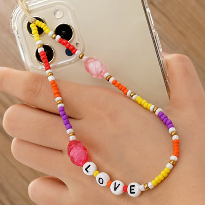 Wholesale Accessories Bohemian Soft  Heart Fruit Woven Mobile Phone Chain Nihaojewelry