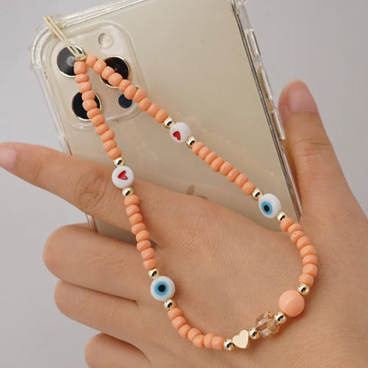 Wholesale Accessories Bohemian Soft  Heart Fruit Woven Mobile Phone Chain Nihaojewelry