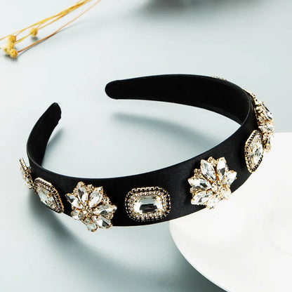 Wholesale Baroque Style Rhinestone Glass Diamond Wide-Brim Headband Nihaojewelry