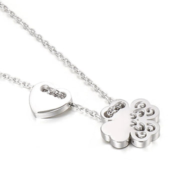 Wholesale Basic Flower Stainless Steel Titanium Steel Plating Gold Plated Pendant Necklace