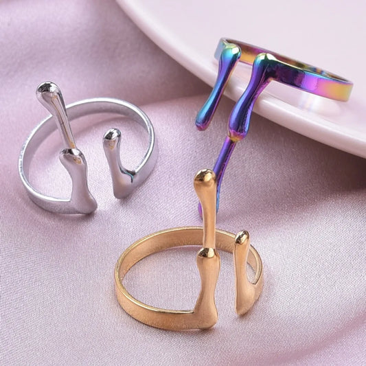 Wholesale Basic Geometric Stainless Steel Plating Open Rings