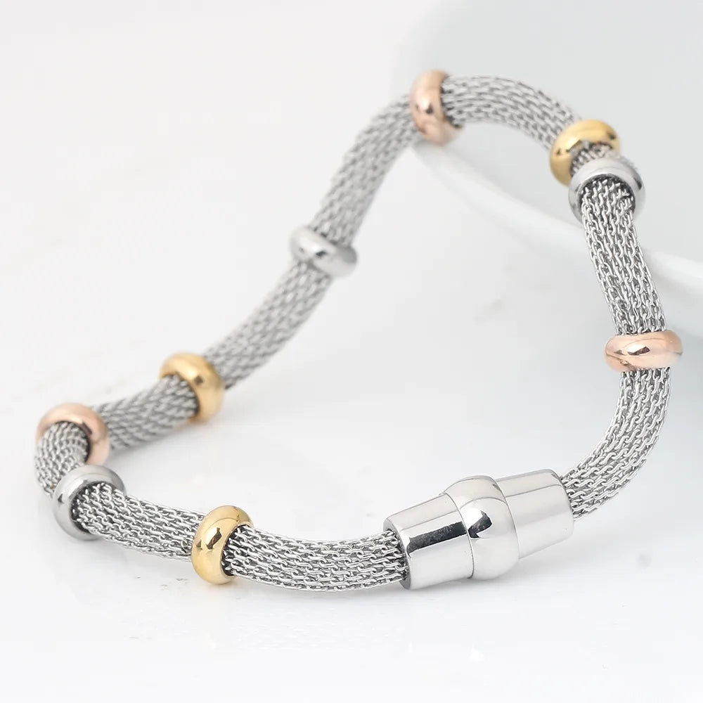 Wholesale Basic Geometric Titanium Steel Plating Bracelets