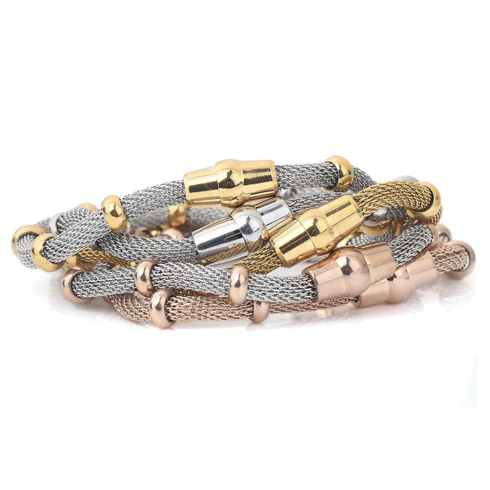 Wholesale Basic Geometric Titanium Steel Plating Bracelets