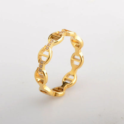 Wholesale Basic Geometric Titanium Steel Zircon Rings