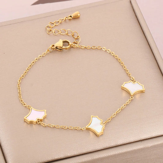 Wholesale Basic Ginkgo Leaf Stainless Steel Plating Gold Plated Bracelets