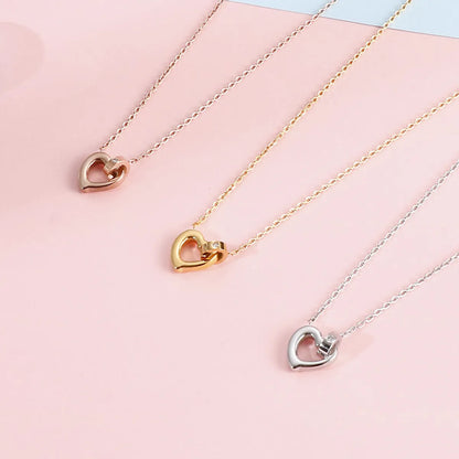 Wholesale Basic Heart Shape Stainless Steel Titanium Steel Plating Pendant Necklace