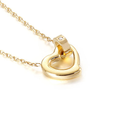 Wholesale Basic Heart Shape Stainless Steel Titanium Steel Plating Pendant Necklace