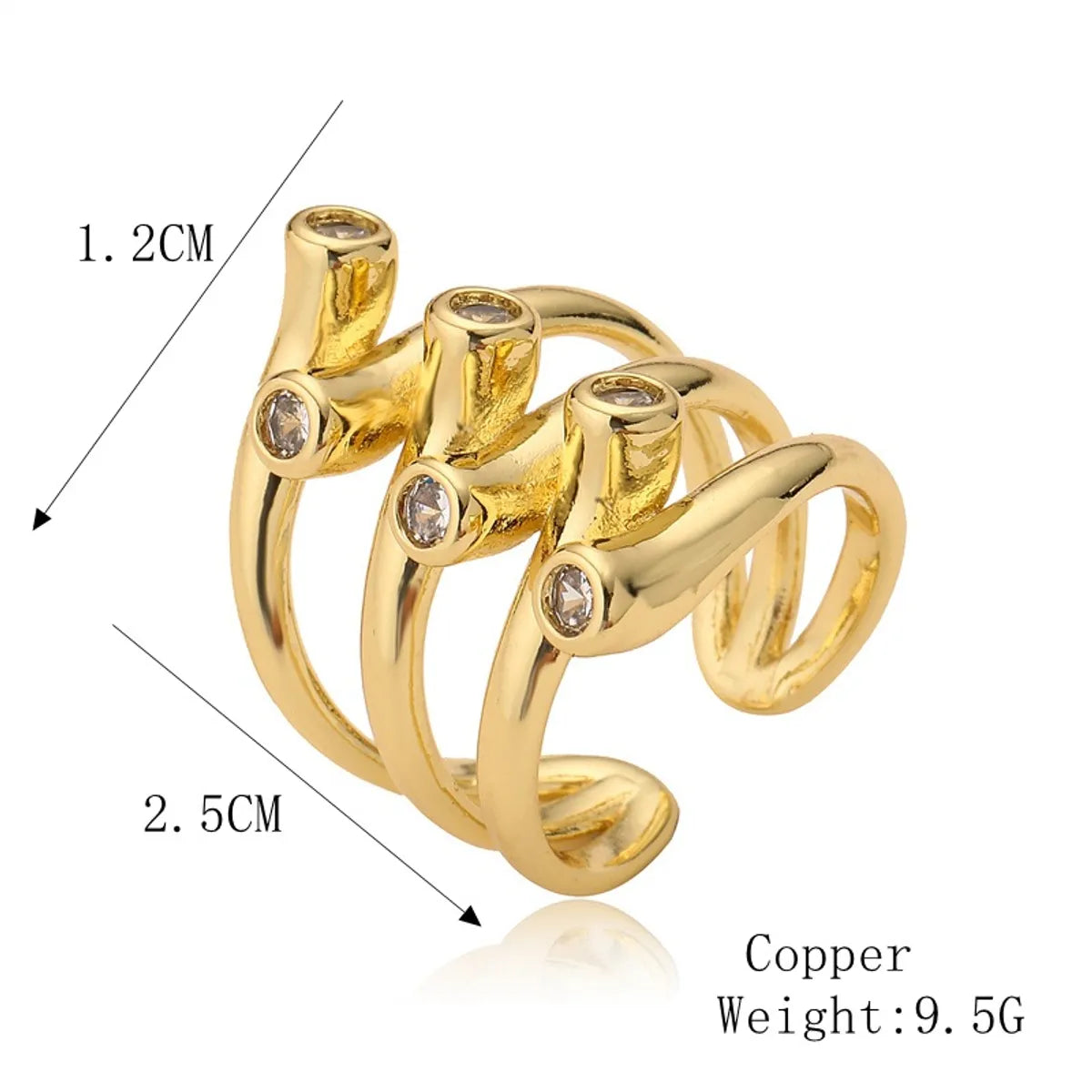 Copper Basic Modern Style Classic Style Inlay Heart Shape Zircon Open Rings