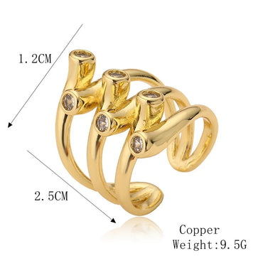 Copper Basic Modern Style Classic Style Inlay Heart Shape Zircon Open Rings