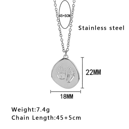 Wholesale Basic Modern Style Geometric Titanium Steel Plating Pendant Necklace