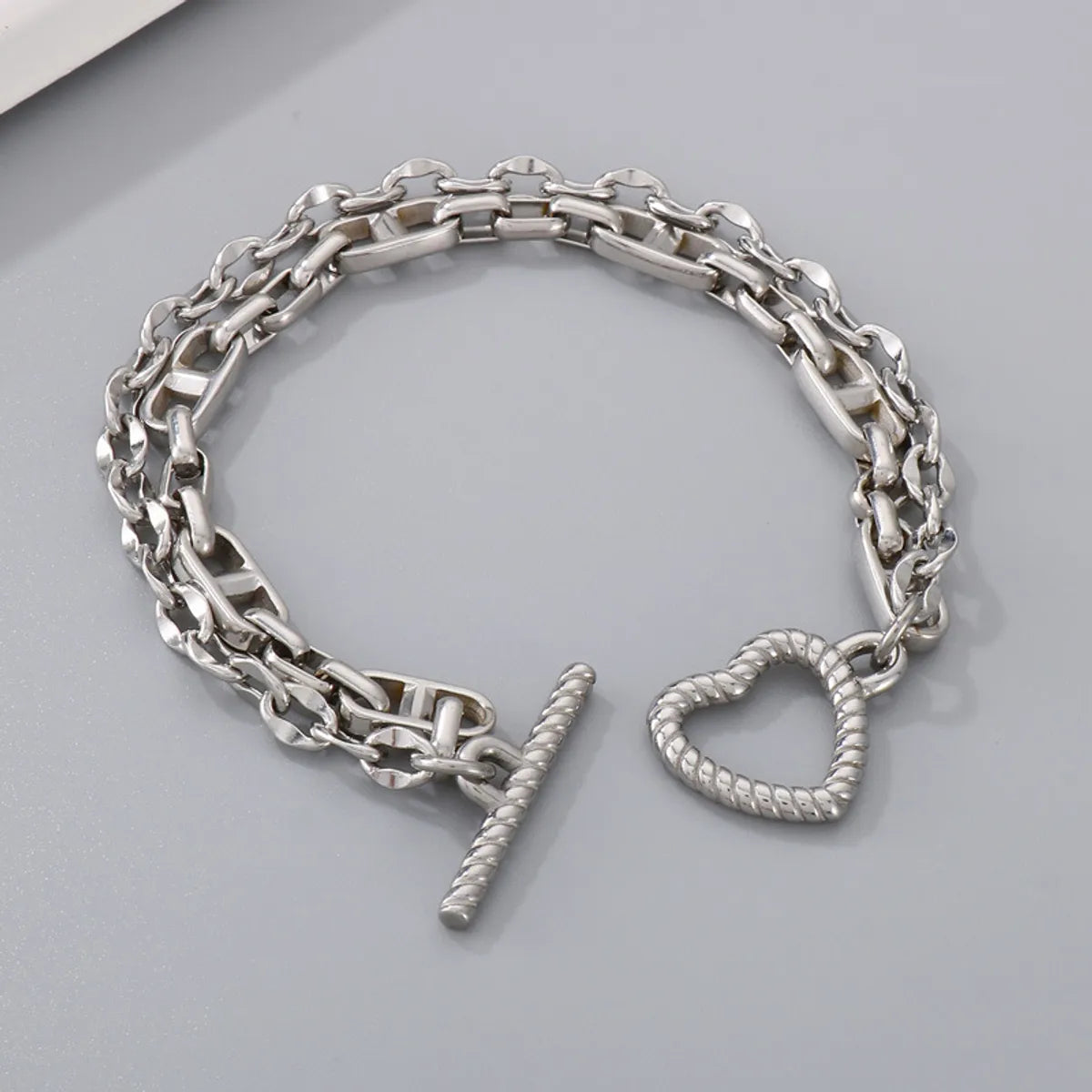 Wholesale Basic Modern Style Heart Shape Stainless Steel Plating Bracelets