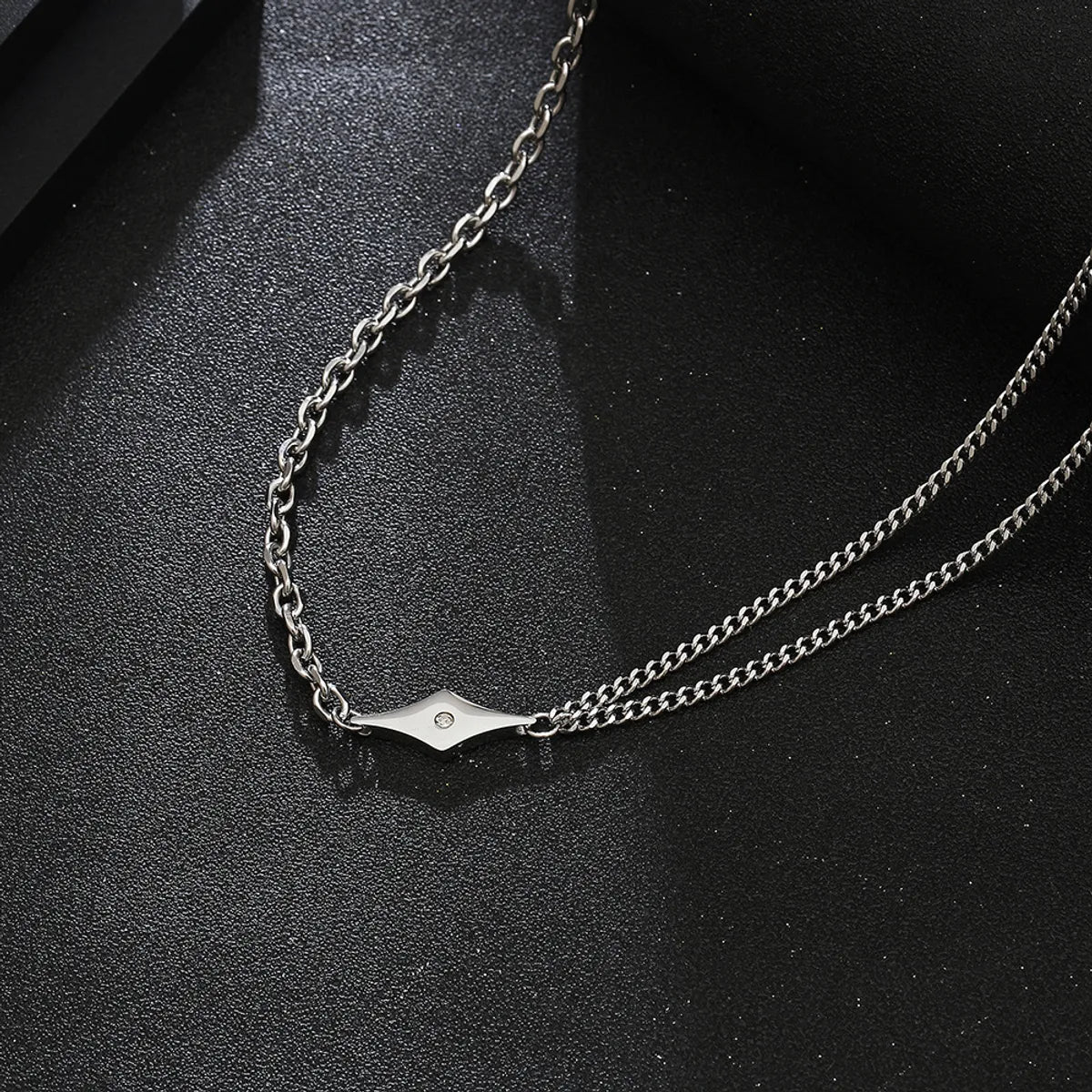 Wholesale Basic Rhombus Titanium Steel Polishing Necklace