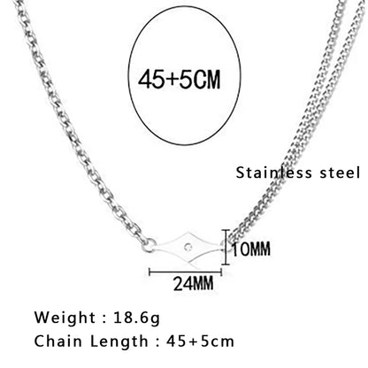 Wholesale Basic Rhombus Titanium Steel Polishing Necklace