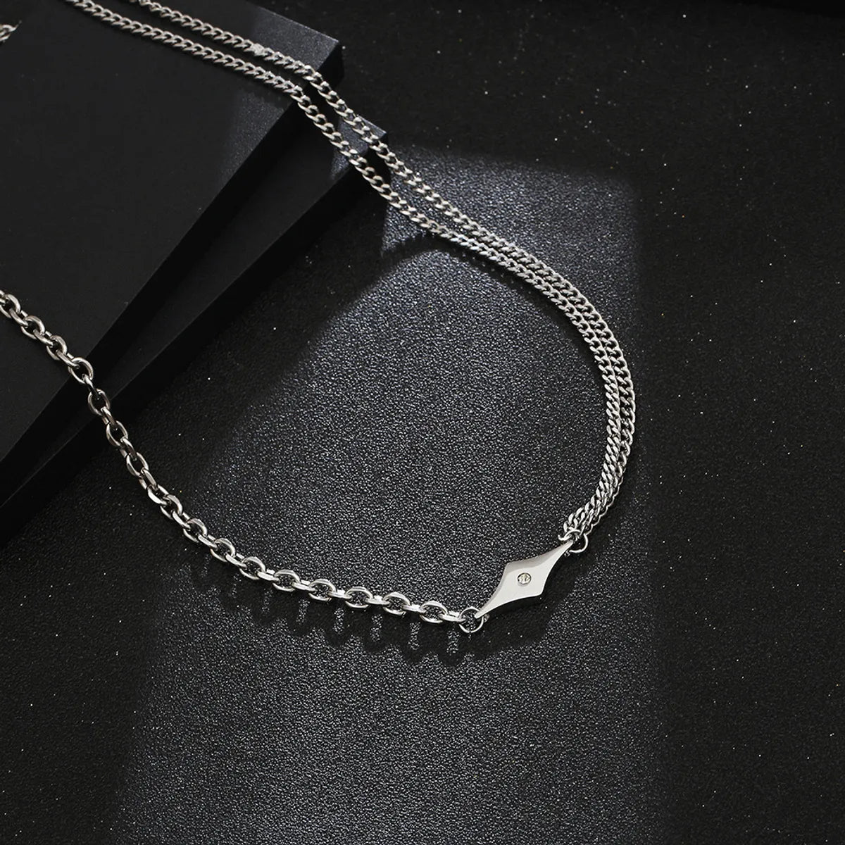 Wholesale Basic Rhombus Titanium Steel Polishing Necklace