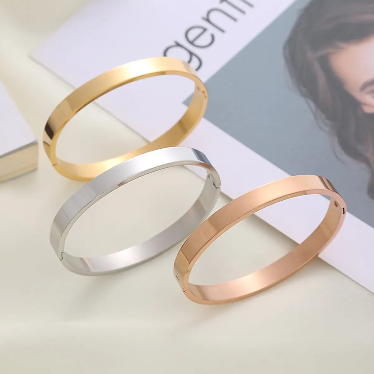 Wholesale Basic Solid Color Stainless Steel Bangle