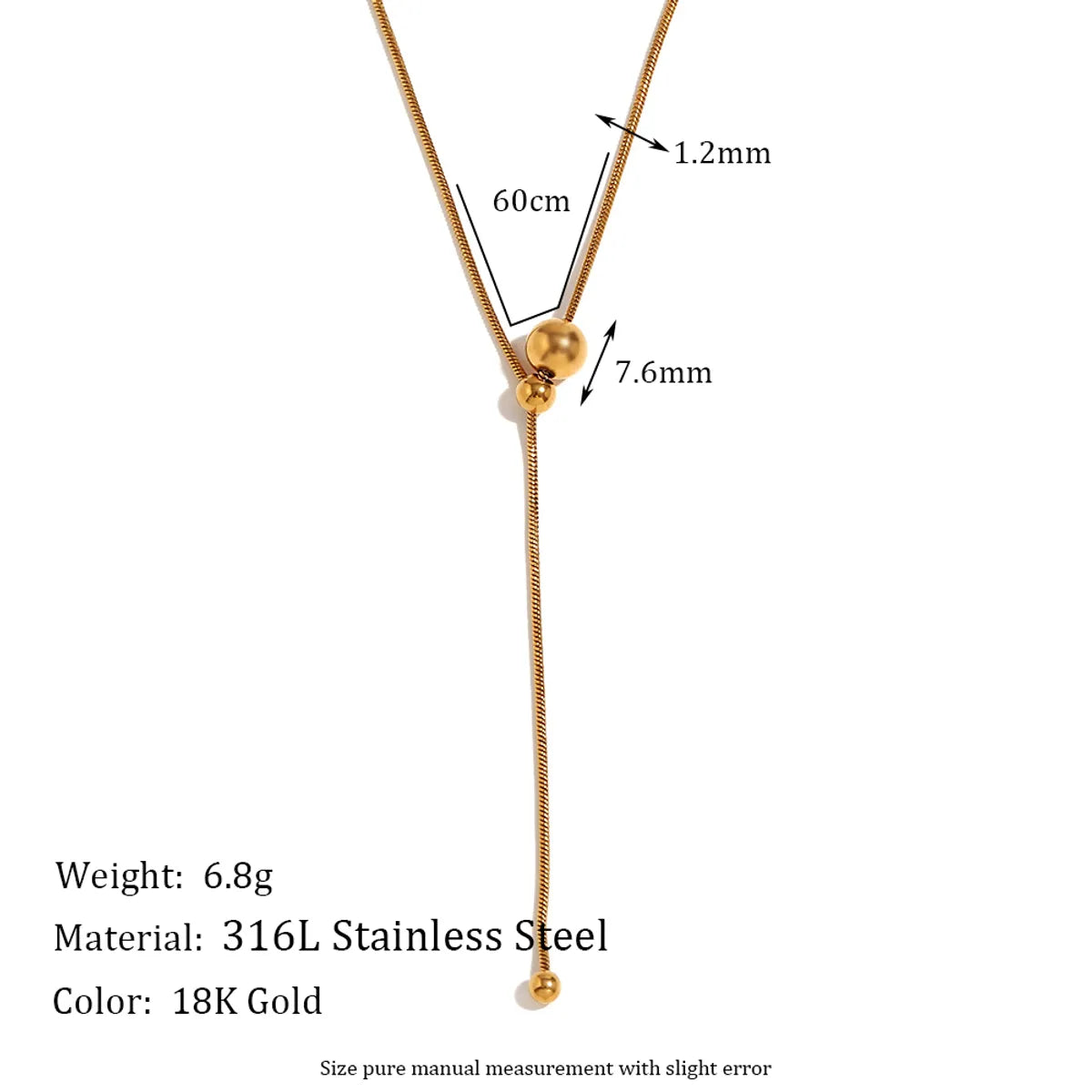 Wholesale Jewelry Basic Solid Color 304 Stainless Steel 18K Gold Plated Plating Necklace