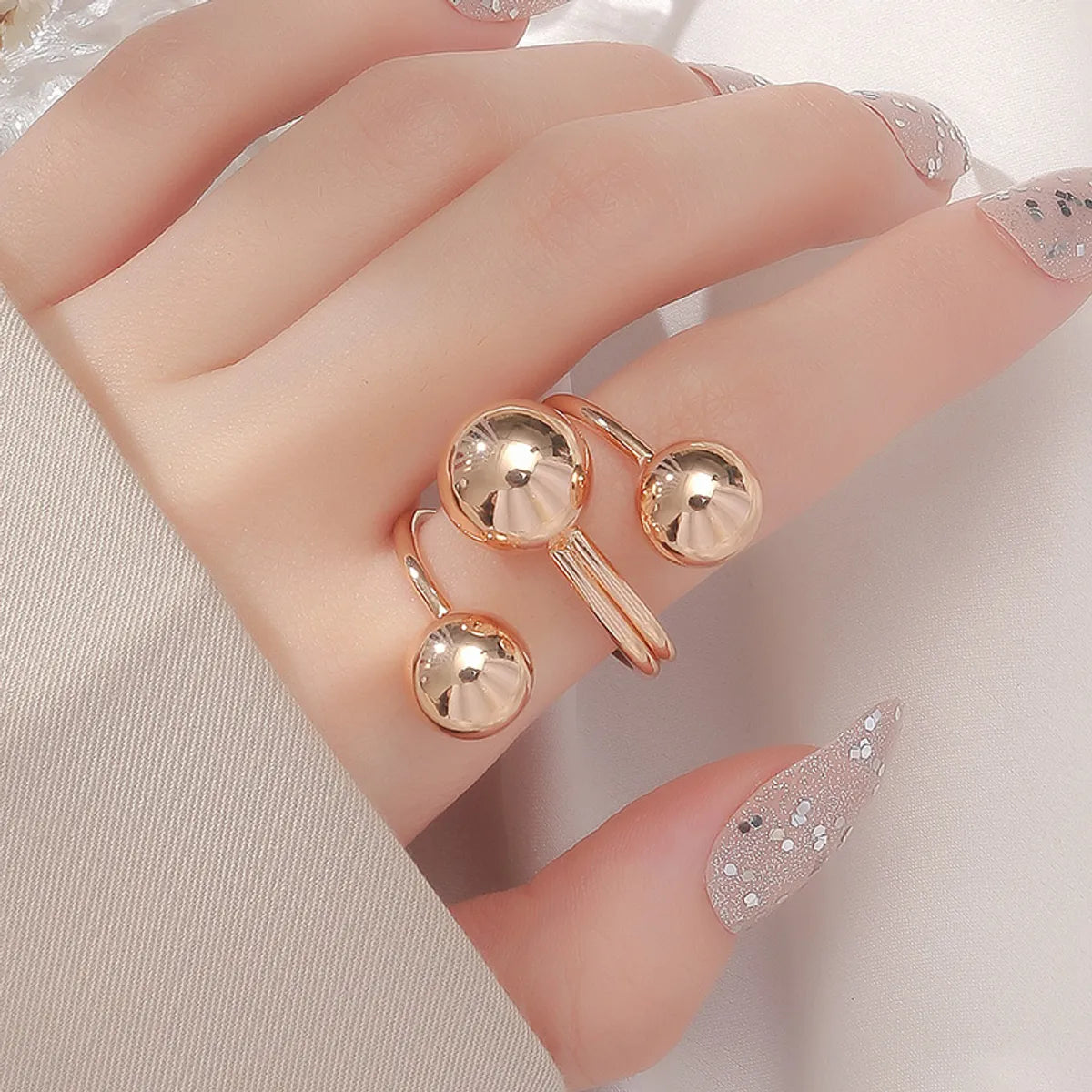 Basic Solid Color Stainless Steel Plating 18k Gold Plated Open Rings