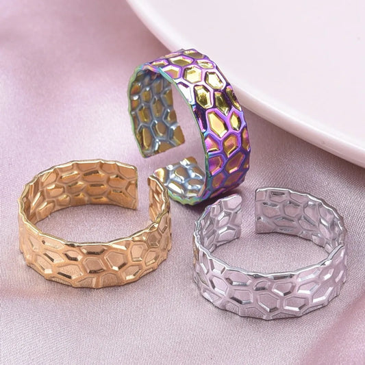 Wholesale Basic Solid Color Stainless Steel Plating Open Rings