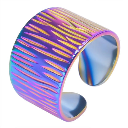 Wholesale Basic Solid Color Titanium Steel Wide Band Ring Open Ring