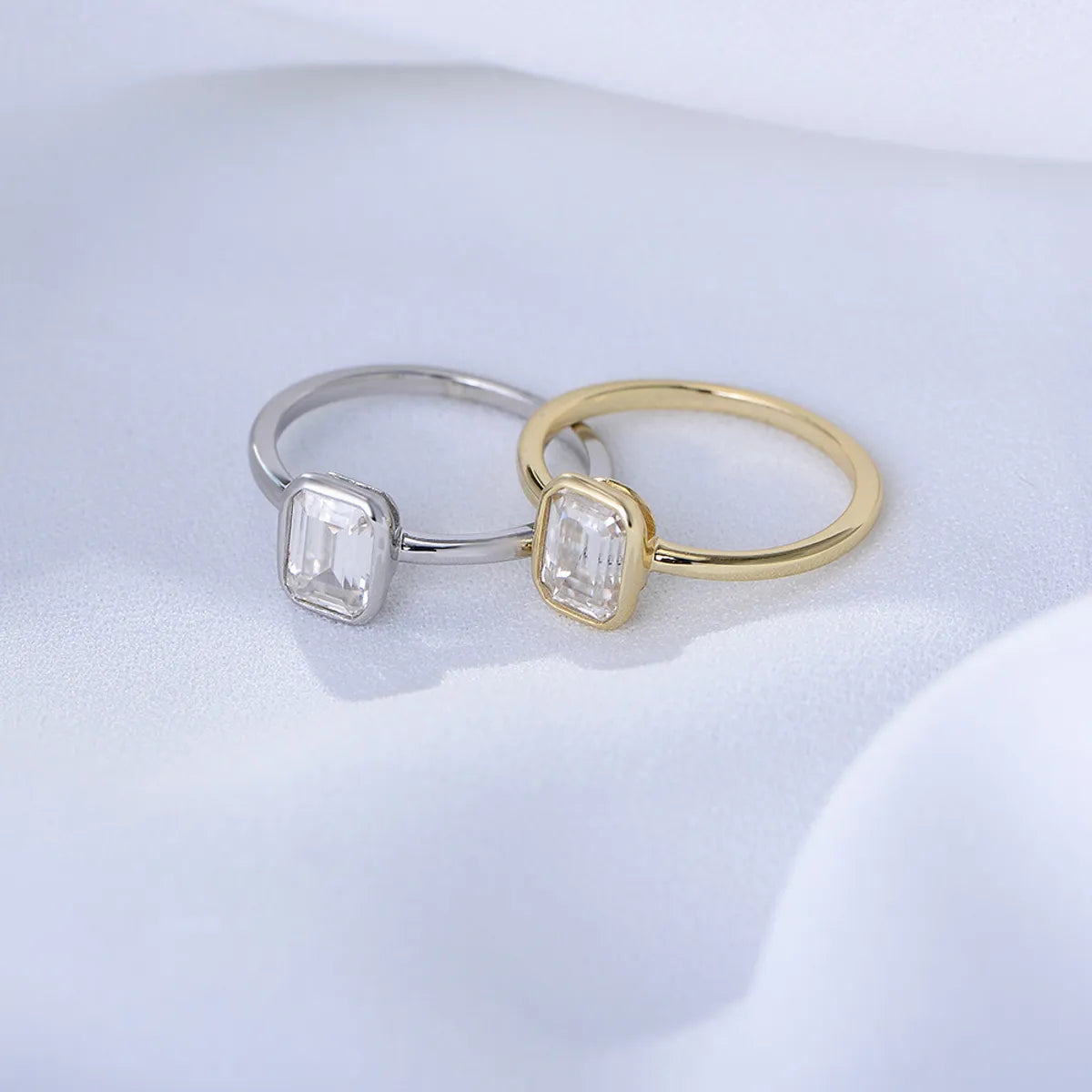 Wholesale Basic Square Sterling Silver Zircon Rings