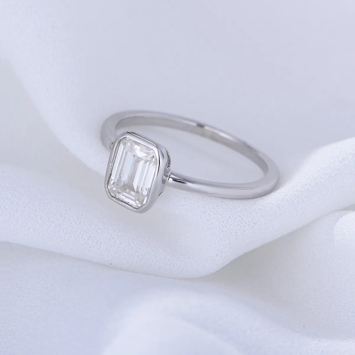 Wholesale Basic Square Sterling Silver Zircon Rings