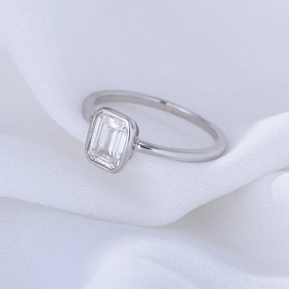 Wholesale Basic Square Sterling Silver Zircon Rings