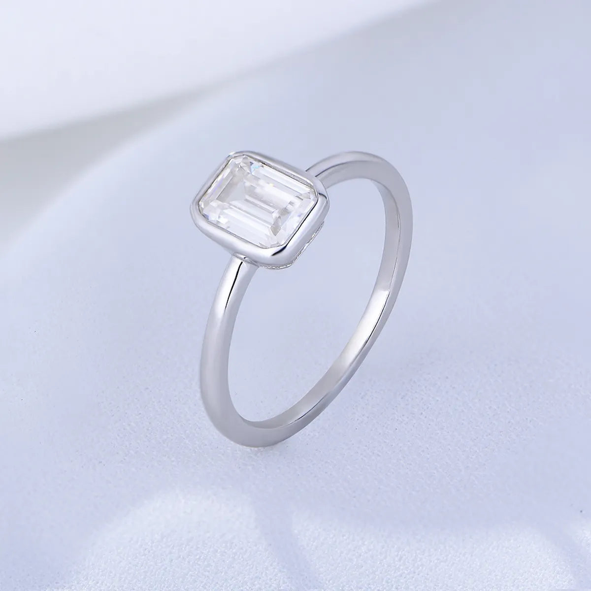 Wholesale Basic Square Sterling Silver Zircon Rings