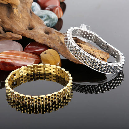 Wholesale Business Simple Style Waves Titanium Steel Plating Gold Plated Silver Plated Bracelets