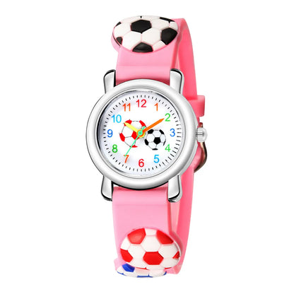 Wholesale Cartoon Watch 3d Embossed Football Pattern Children'S Watch Hello Jewelry