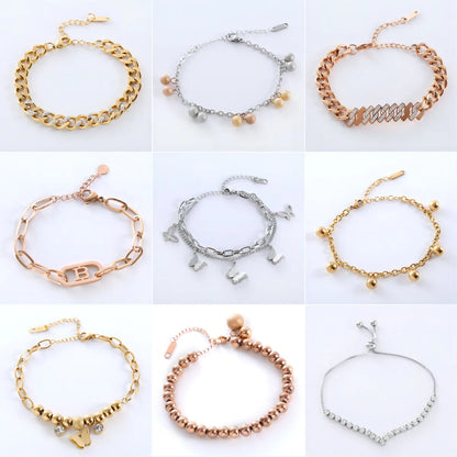 Casual Basic Commute Butterfly 304 Stainless Steel Zircon Bracelets In Bulk