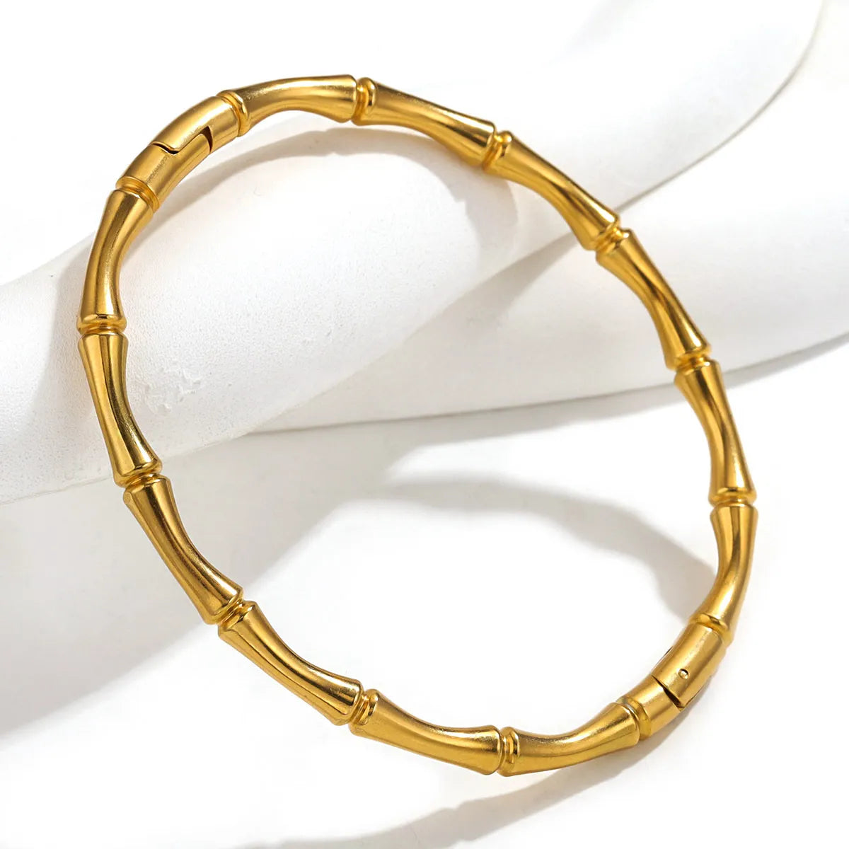 Casual Basic Solid Color Stainless Steel Plating Bangle