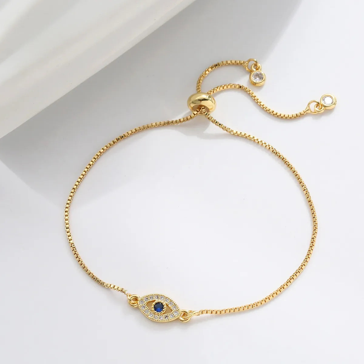 Copper K Gold Plated Casual Classic Style Hollow Out Inlay Eye Zircon Bracelets