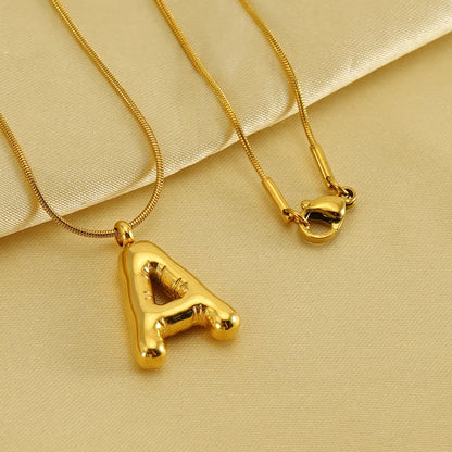 Casual Classic Style Letter Stainless Steel Polishing Plating 18k Gold Plated Pendant Necklace