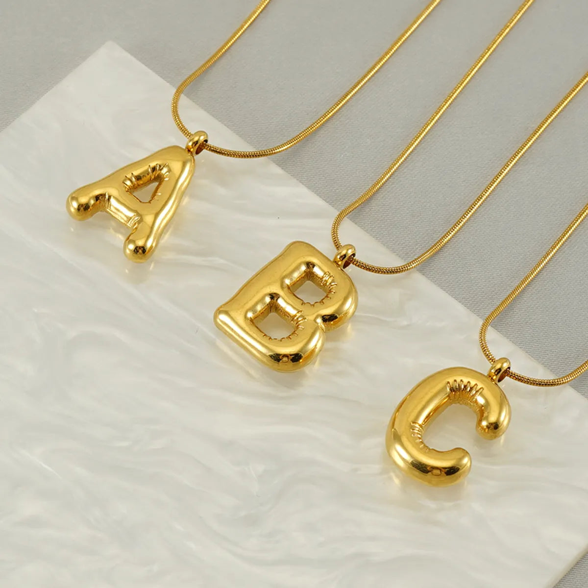 Casual Classic Style Letter Stainless Steel Polishing Plating 18k Gold Plated Pendant Necklace